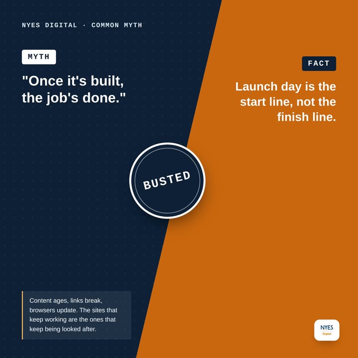 Common myth: "Once it's built, the job's done." Fact: a website is never really finished.…